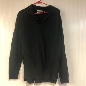 Steve & Barry’s Black Long Sleeve Men's Polo Shirt Vintage Y2K XL